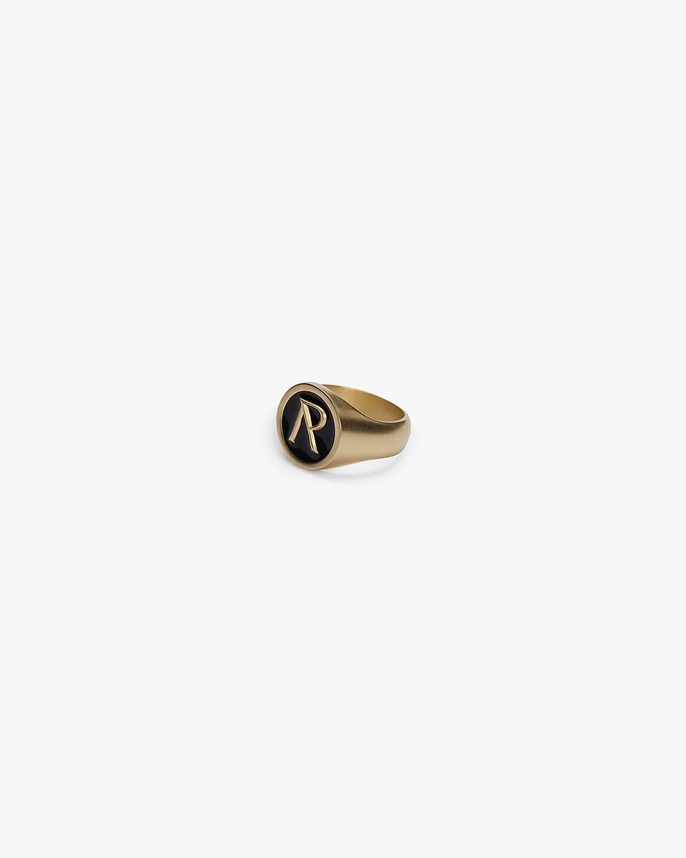 Initial Signet Ring - Brushed Gold